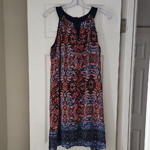 Paisley Dress in Red and Blue